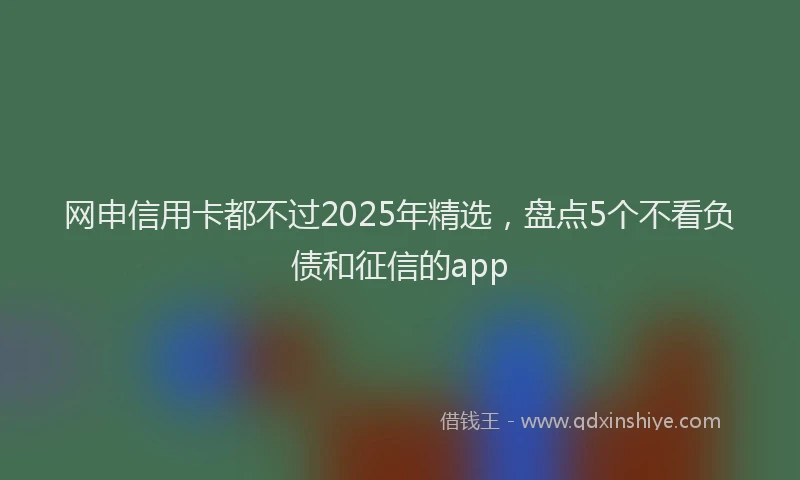 网申信用卡都不过2025年精选，盘点5个不看负债和征信的app