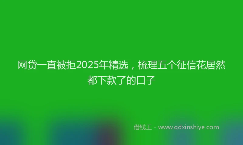 网贷一直被拒2025年精选，梳理五个征信花居然都下款了的口子