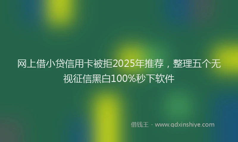 网上借小贷信用卡被拒2025年推荐，整理五个无视征信黑白100%秒下软件