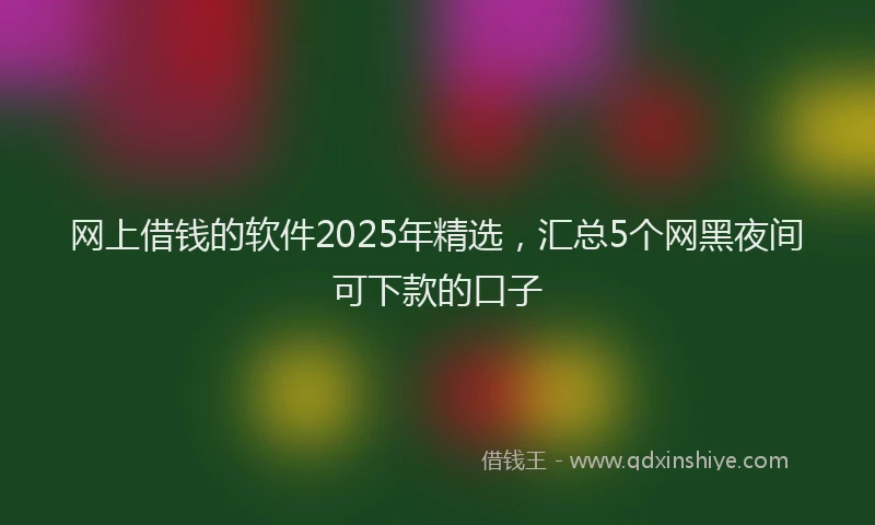 网上借钱的软件2025年精选，汇总5个网黑夜间可下款的口子