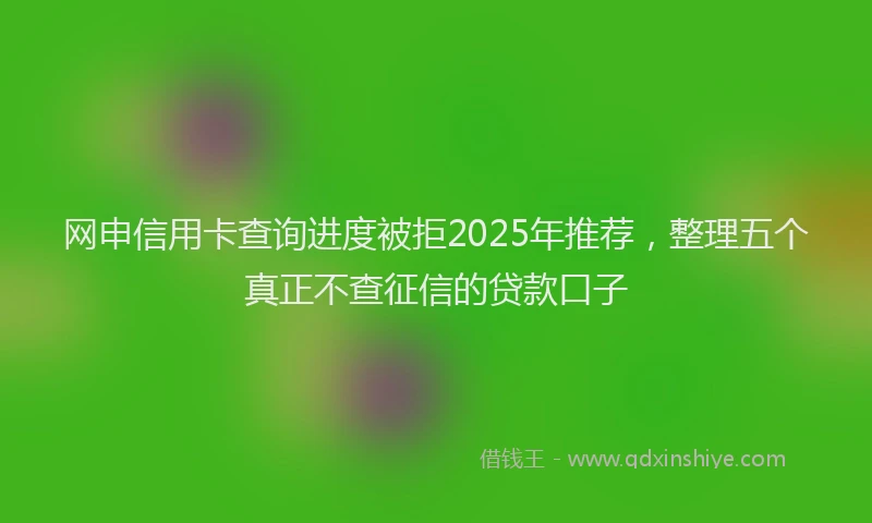 网申信用卡查询进度被拒2025年推荐，整理五个真正不查征信的贷款口子