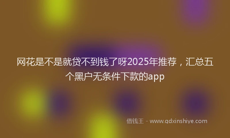 网花是不是就贷不到钱了呀2025年推荐,汇总五个黑户无条件下款的app