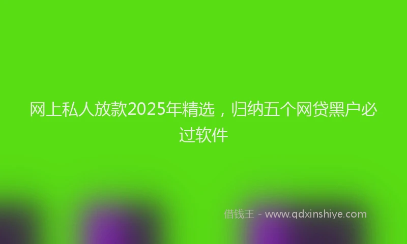 网上私人放款2025年精选，归纳五个网贷黑户必过软件