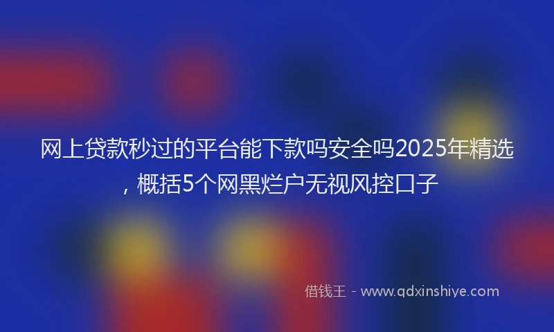 网上贷款秒过的平台能下款吗安全吗2025年精选，概括5个网黑烂户无视风控口子