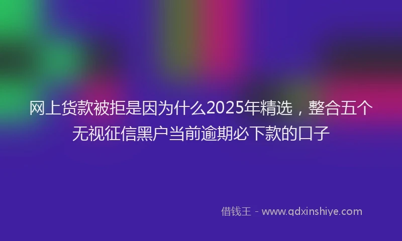 网上货款被拒是因为什么2025年精选，整合五个无视征信黑户当前逾期必下款的口子