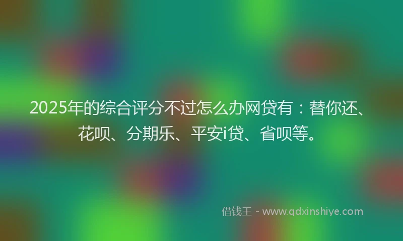 2025年的综合评分不过怎么办网贷有：替你还、花呗、分期乐、平安i贷、省呗等。