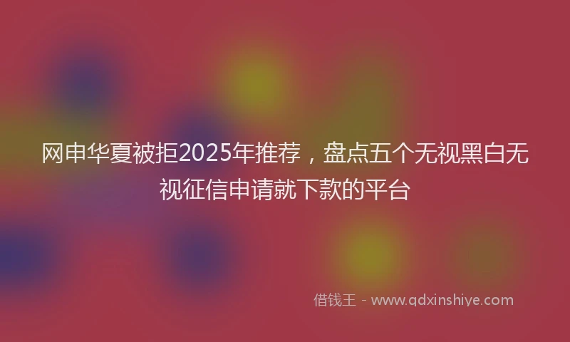网申华夏被拒2025年推荐，盘点五个无视黑白无视征信申请就下款的平台