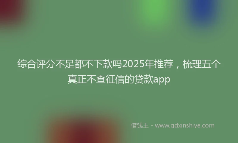 综合评分不足都不下款吗2025年推荐，梳理五个真正不查征信的贷款app