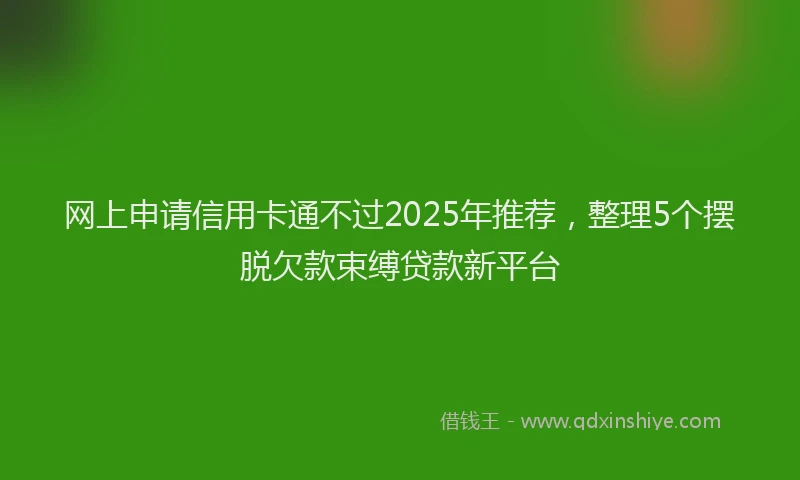 网上申请信用卡通不过2025年推荐，整理5个摆脱欠款束缚贷款新平台