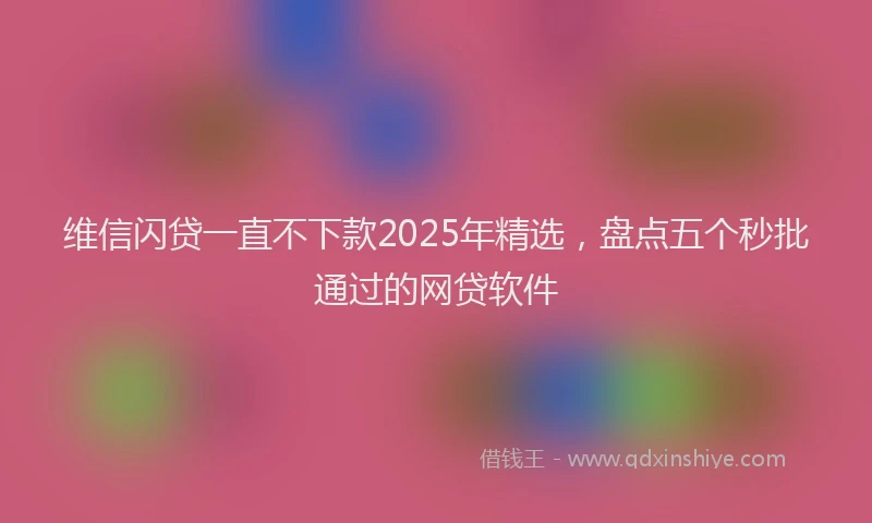 维信闪贷一直不下款2025年精选，盘点五个秒批通过的网贷软件