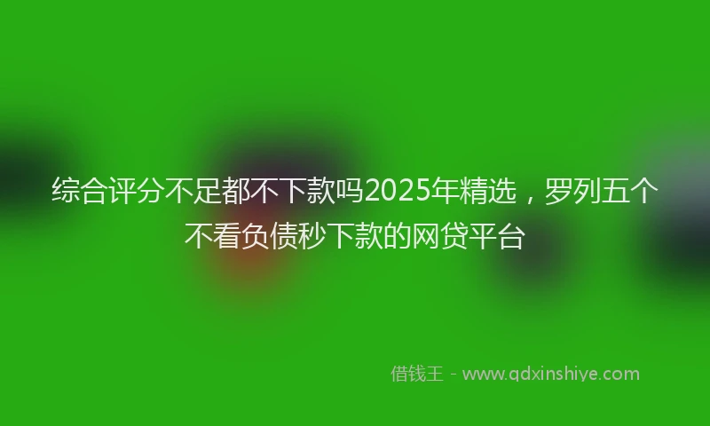 综合评分不足都不下款吗2025年精选，罗列五个不看负债秒下款的网贷平台
