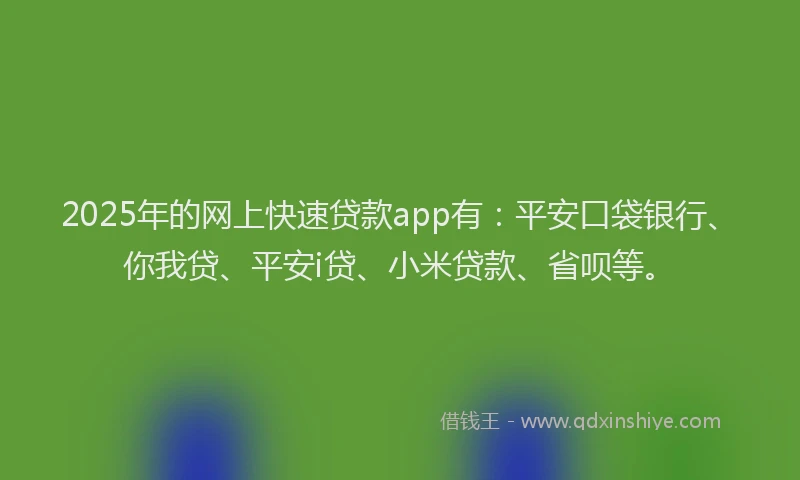 2025年的网上快速贷款app有：平安口袋银行、你我贷、平安i贷、小米贷款、省呗等。