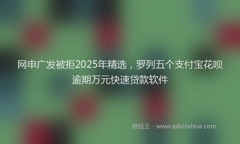 网申广发被拒2025年精选，罗列五个支付宝花呗逾期万元快速贷款软件