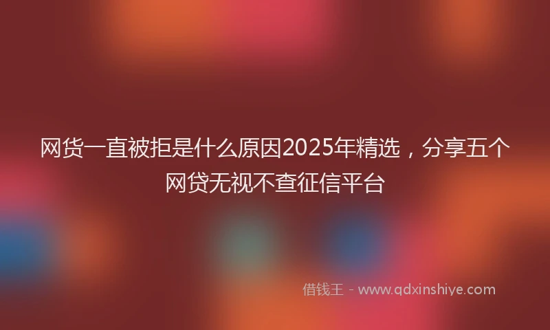 网货一直被拒是什么原因2025年精选，分享五个网贷无视不查征信平台
