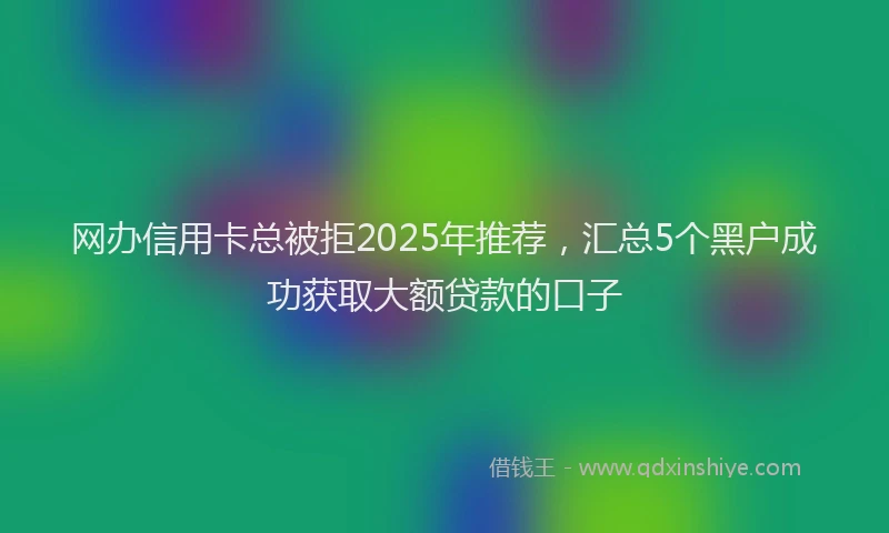 网办信用卡总被拒2025年推荐，汇总5个黑户成功获取大额贷款的口子