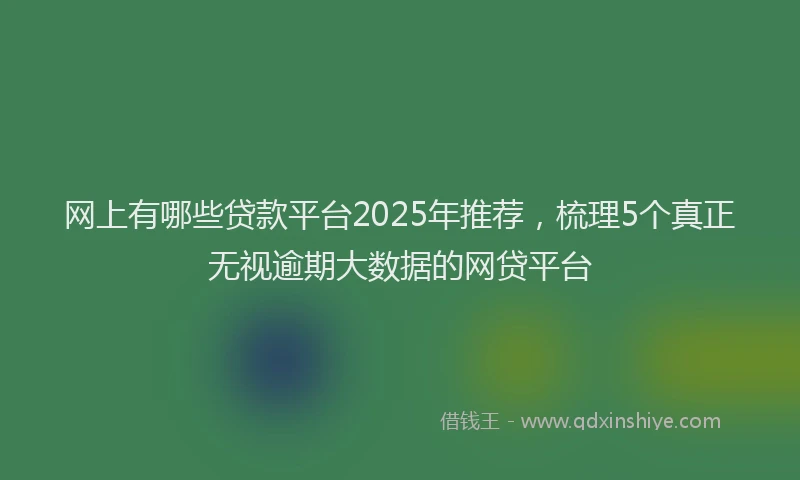 网上有哪些贷款平台2025年推荐，梳理5个真正无视逾期大数据的网贷平台