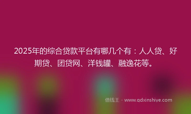 2025年的综合贷款平台有哪几个有：人人贷、好期贷、团贷网、洋钱罐、融逸花等。
