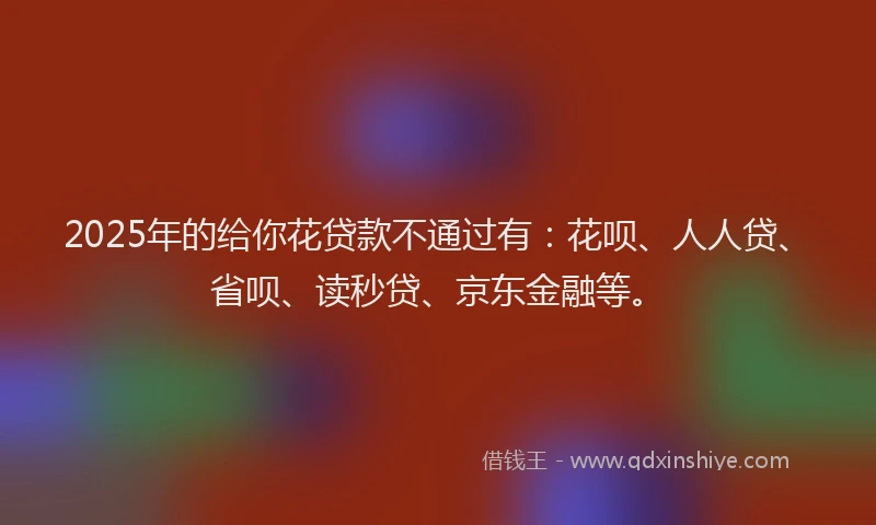 2025年的给你花贷款不通过有：花呗、人人贷、省呗、读秒贷、京东金融等。