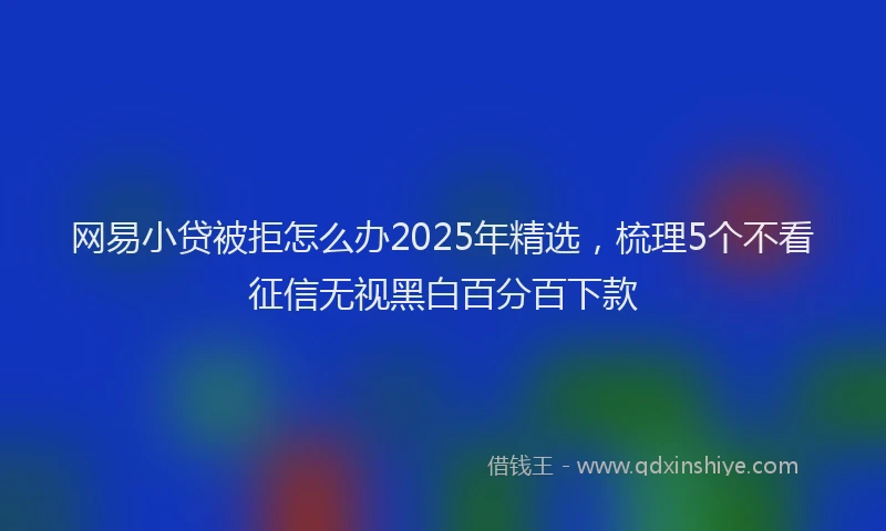 网易小贷被拒怎么办2025年精选，梳理5个不看征信无视黑白百分百下款