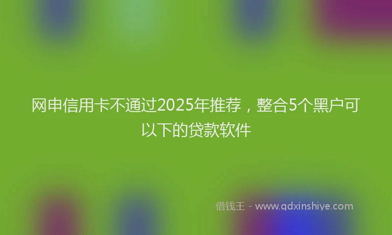 网申信用卡不通过2025年推荐，整合5个黑户可以下的贷款软件