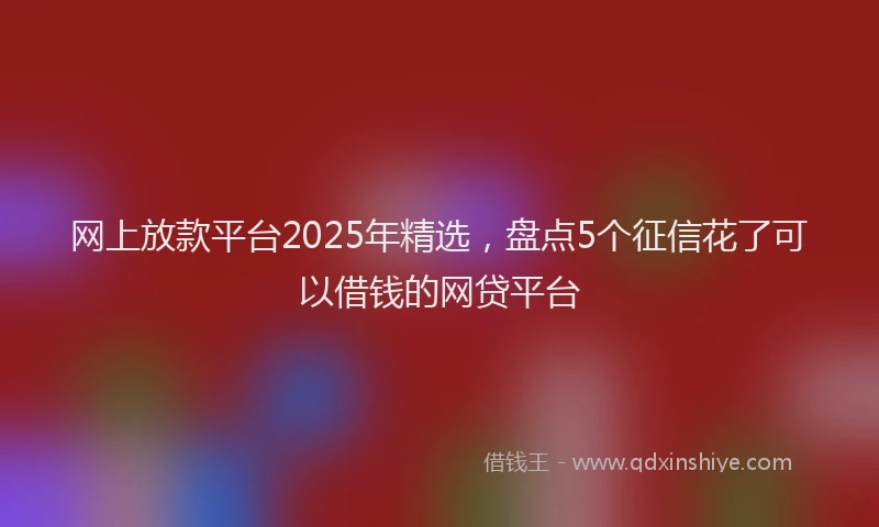 网上放款平台2025年精选，盘点5个征信花了可以借钱的网贷平台