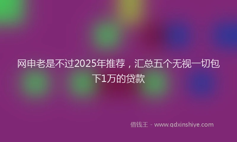 网申老是不过2025年推荐，汇总五个无视一切包下1万的贷款