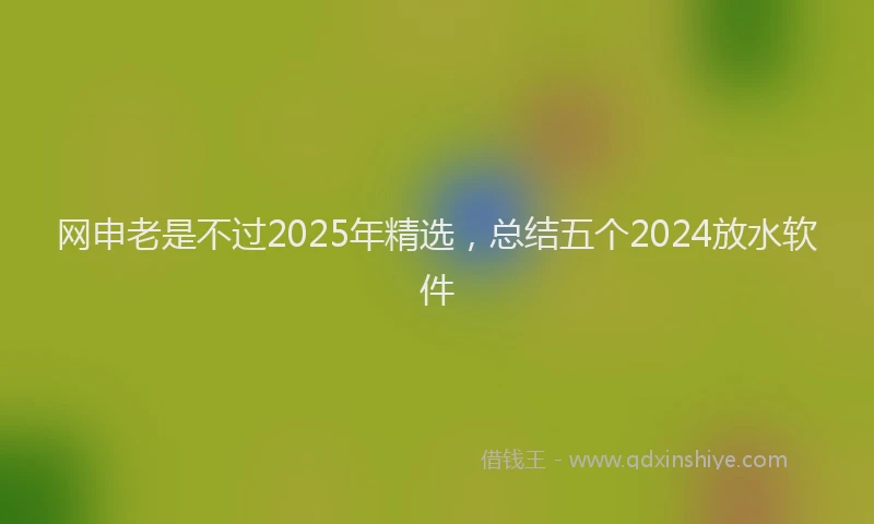 网申老是不过2025年精选，总结五个2024放水软件