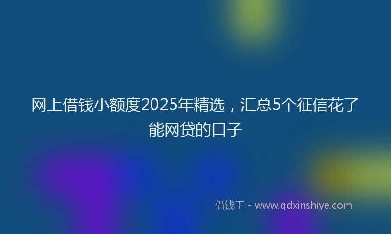 网上借钱小额度2025年精选，汇总5个征信花了能网贷的口子