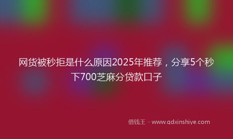 网货被秒拒是什么原因2025年推荐，分享5个秒下700芝麻分贷款口子
