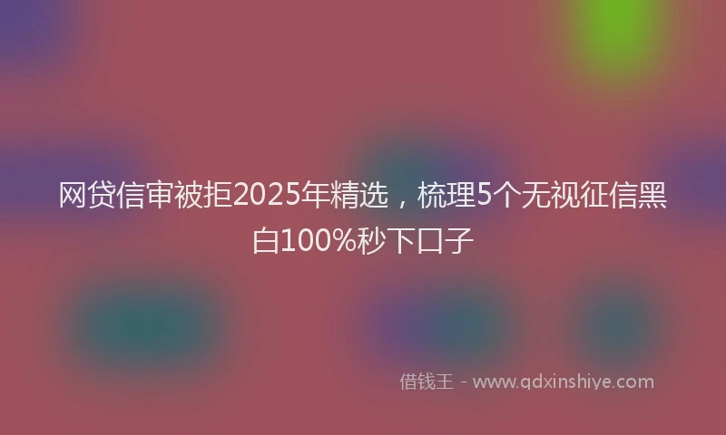 网贷信审被拒2025年精选，梳理5个无视征信黑白100%秒下口子