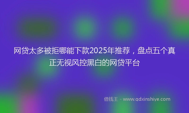 网贷太多被拒哪能下款2025年推荐，盘点五个真正无视风控黑白的网贷平台