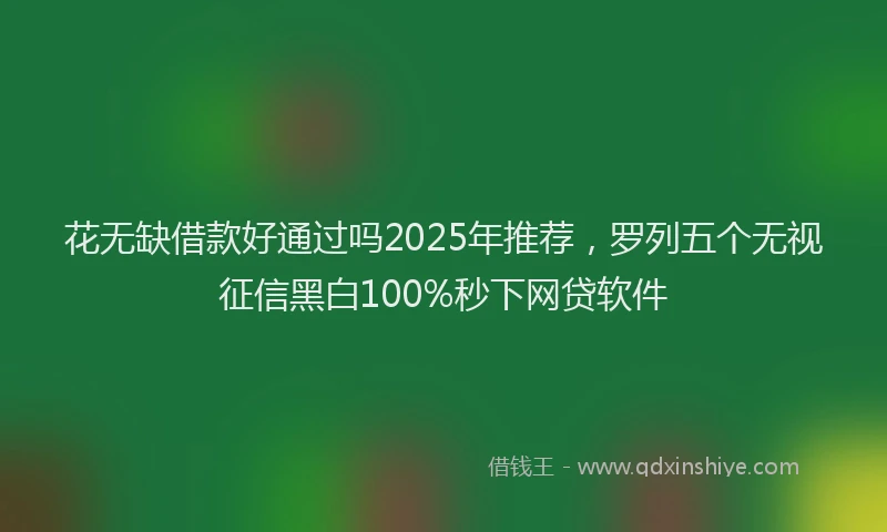 花无缺借款好通过吗2025年推荐，罗列五个无视征信黑白100%秒下网贷软件