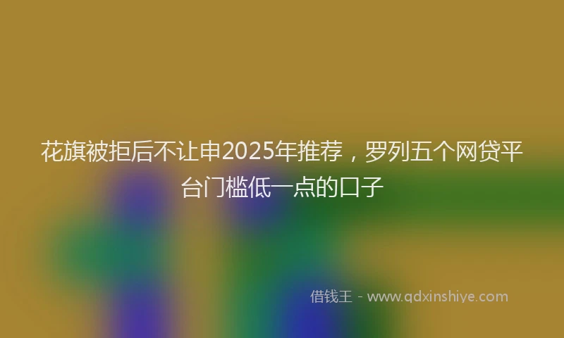 花旗被拒后不让申2025年推荐，罗列五个网贷平台门槛低一点的口子