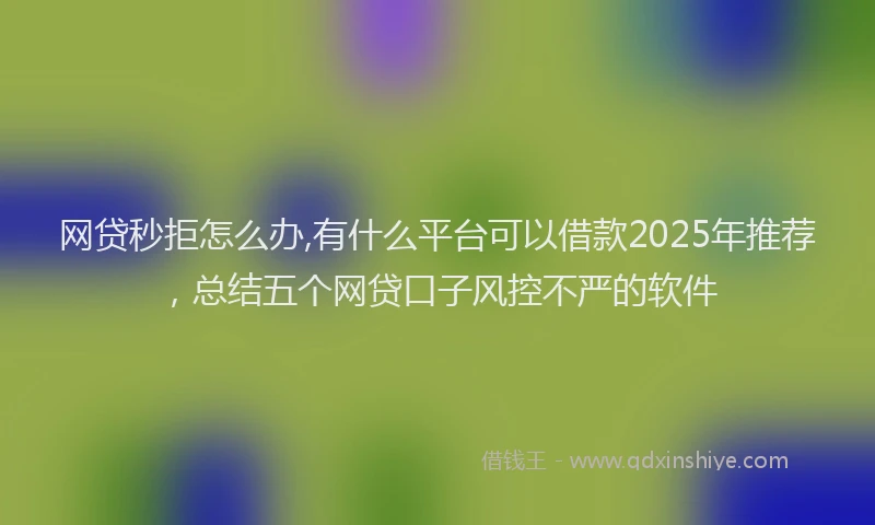网贷秒拒怎么办,有什么平台可以借款2025年推荐，总结五个网贷口子风控不严的软件