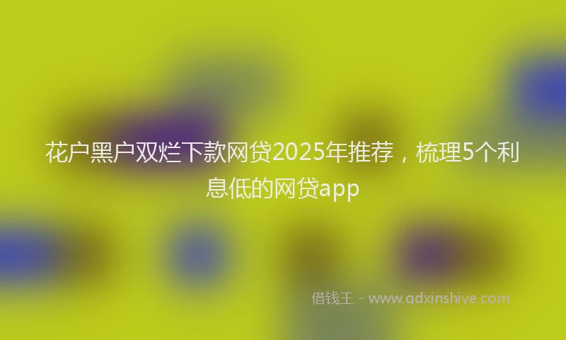 花户黑户双烂下款网贷2025年推荐，梳理5个利息低的网贷app