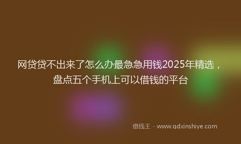 网贷贷不出来了怎么办最急急用钱2025年精选，盘点五个手机上可以借钱的平台