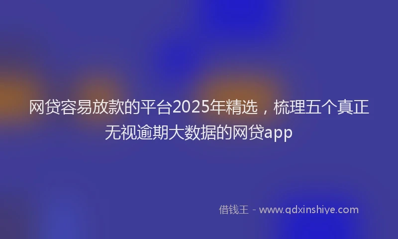 网贷容易放款的平台2025年精选，梳理五个真正无视逾期大数据的网贷app