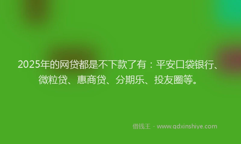 2025年的网贷都是不下款了有：平安口袋银行、微粒贷、惠商贷、分期乐、投友圈等。