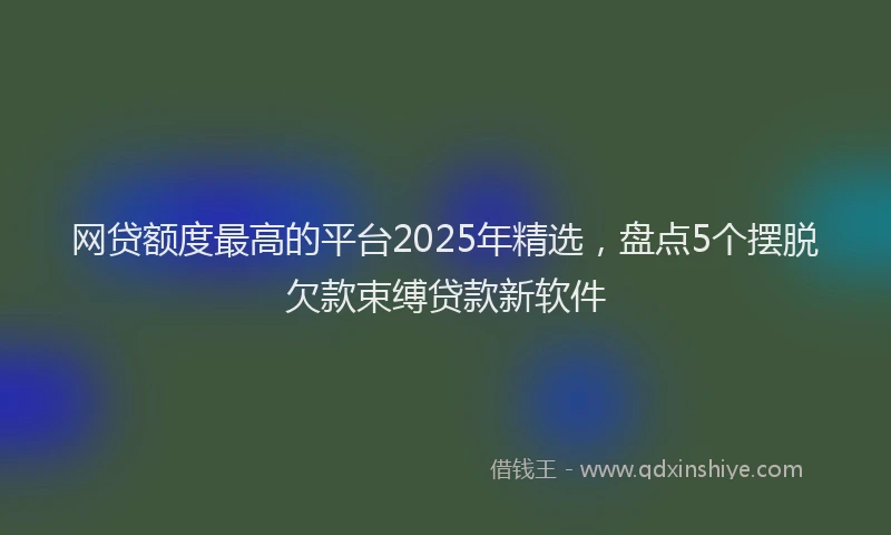 网贷额度最高的平台2025年精选，盘点5个摆脱欠款束缚贷款新软件