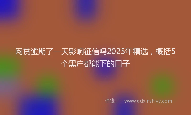 网贷逾期了一天影响征信吗2025年精选，概括5个黑户都能下的口子