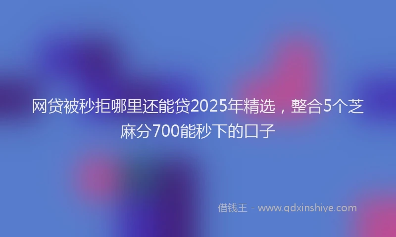 网贷被秒拒哪里还能贷2025年精选，整合5个芝麻分700能秒下的口子