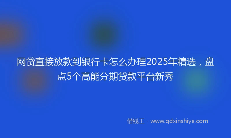 网贷直接放款到银行卡怎么办理2025年精选，盘点5个高能分期贷款平台新秀