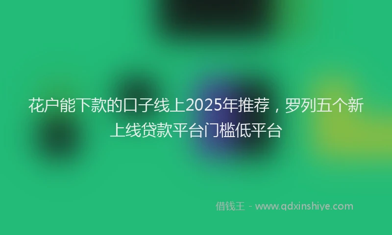 花户能下款的口子线上2025年推荐，罗列五个新上线贷款平台门槛低平台