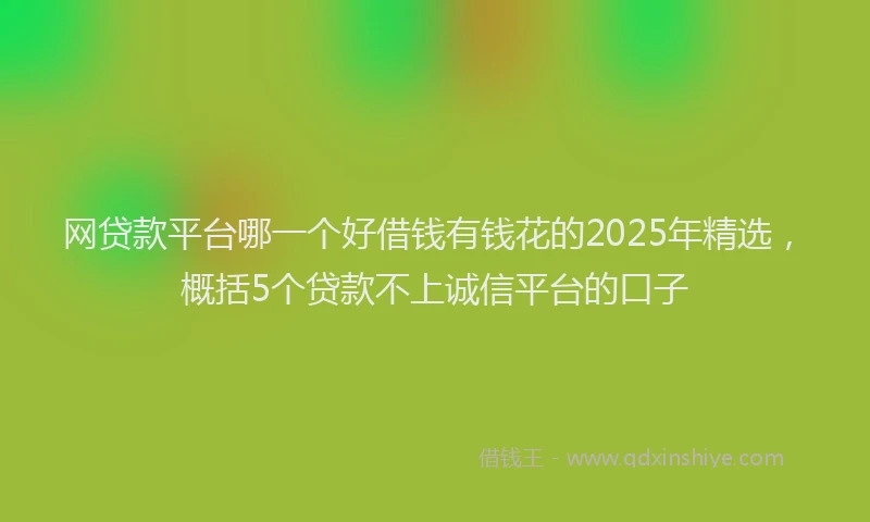 网贷款平台哪一个好借钱有钱花的2025年精选，概括5个贷款不上诚信平台的口子