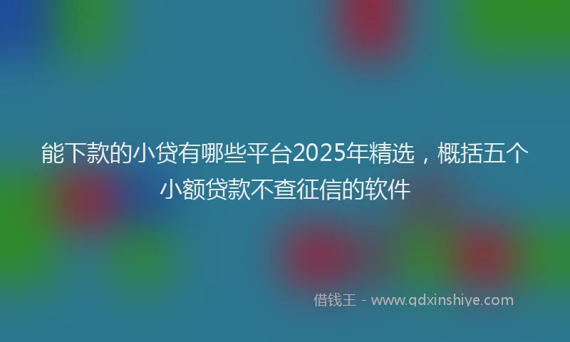 能下款的小贷有哪些平台2025年精选，概括五个小额贷款不查征信的软件