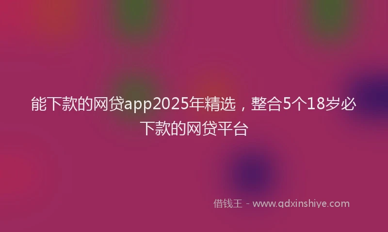 能下款的网贷app2025年精选，整合5个18岁必下款的网贷平台