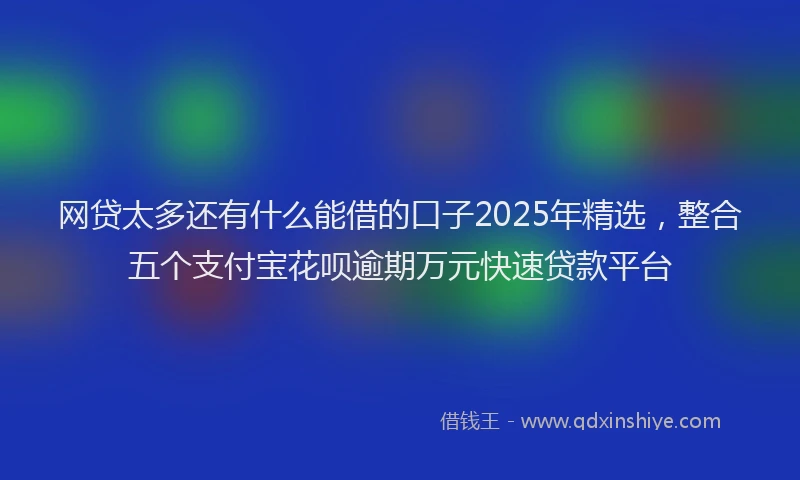 网贷太多还有什么能借的口子2025年精选，整合五个支付宝花呗逾期万元快速贷款平台