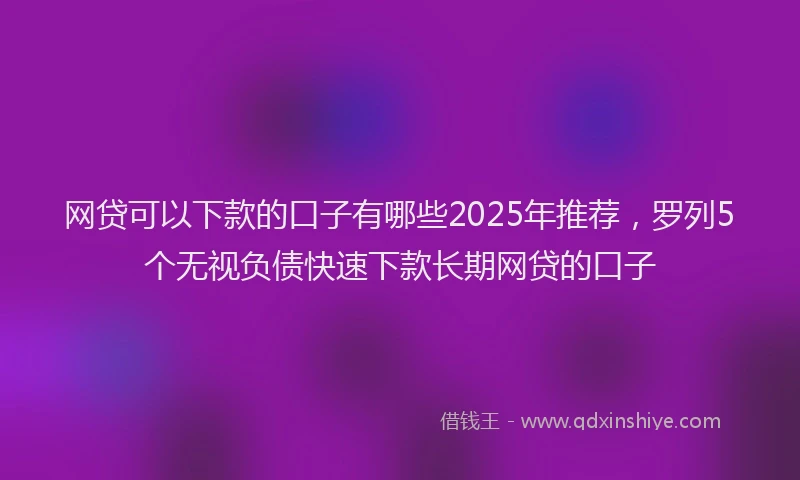 网贷可以下款的口子有哪些2025年推荐，罗列5个无视负债快速下款长期网贷的口子