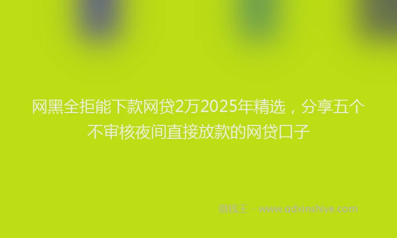 网黑全拒能下款网贷2万2025年精选，分享五个不审核夜间直接放款的网贷口子
