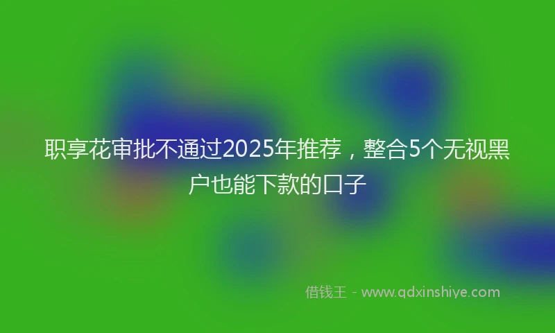 职享花审批不通过2025年推荐，整合5个无视黑户也能下款的口子